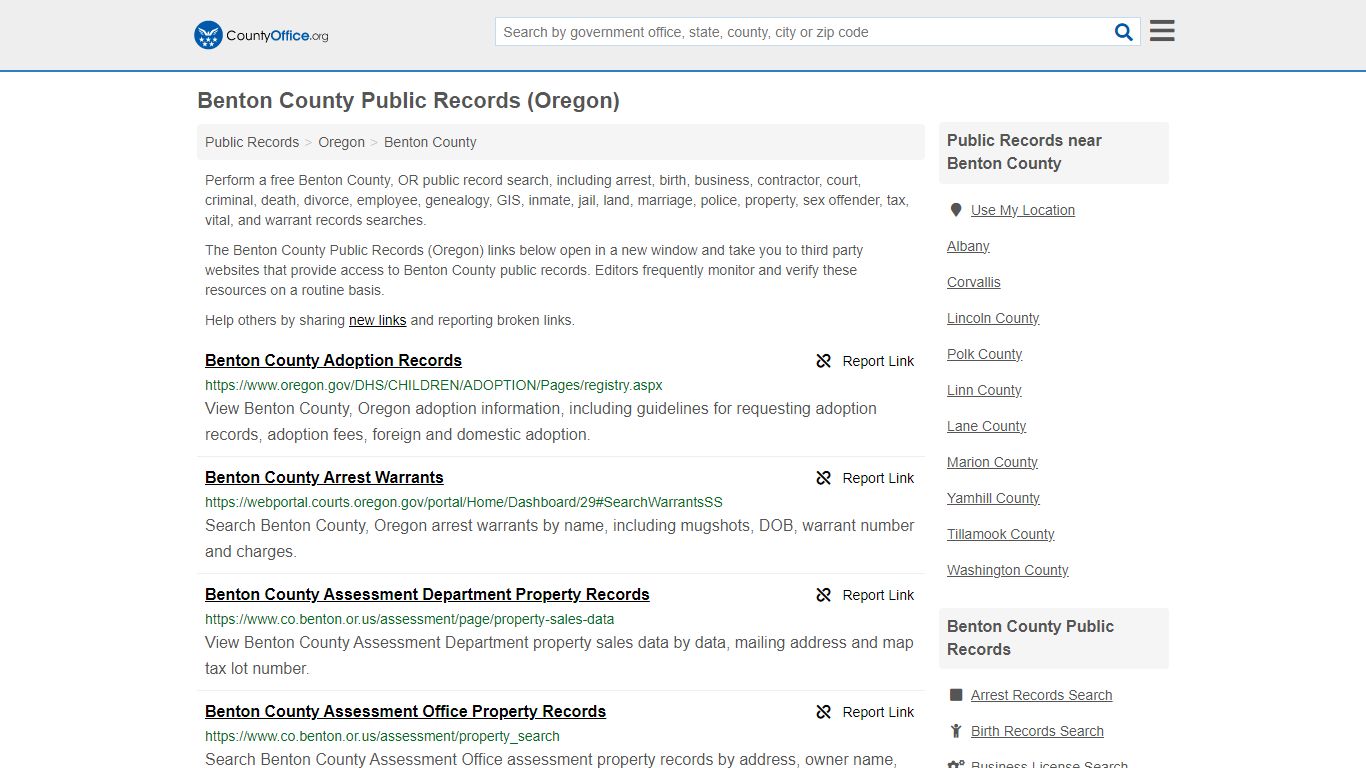 Benton County Public Records (Oregon) - County Office